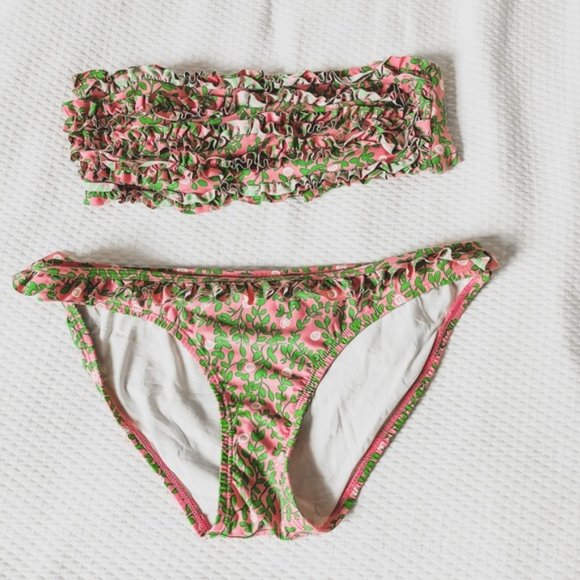 Lilly Pulitzer Pink & Green Floral Bikini - Picture 1 of 10
